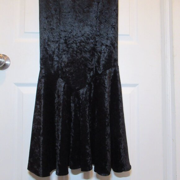 Rare Vintage Lip Service Crushed Velvet Mermaid Fishtail Morticia Skirt Black Sm - Picture 7 of 12